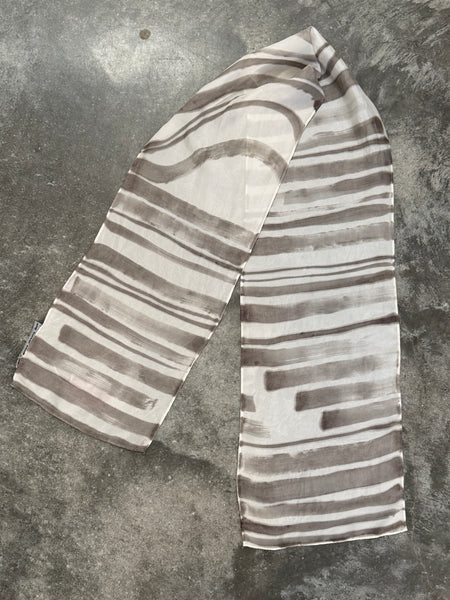 silk habotai slim scarf