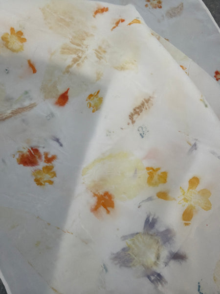 Silk Bandana - eco printed Neckerchief