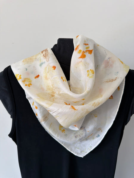 Silk Bandana - eco printed Neckerchief