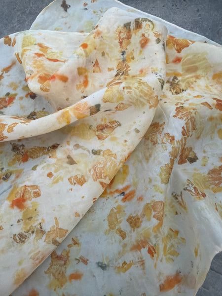 Silk Bandana - eco printed Neckerchief