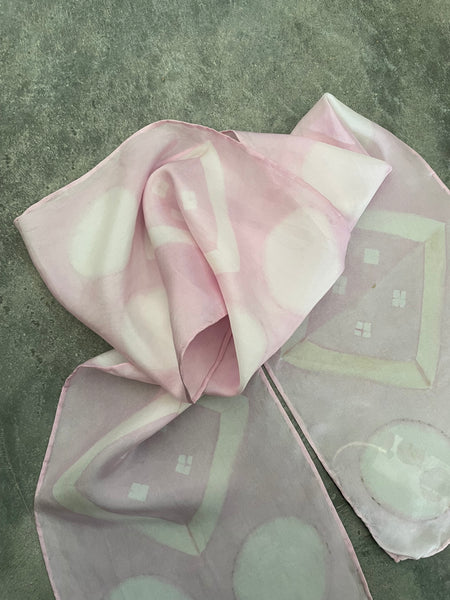 silk habotai slim scarf: shibori