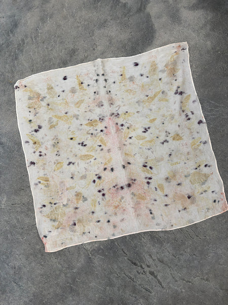 Silk Bandana - eco printed Neckerchief
