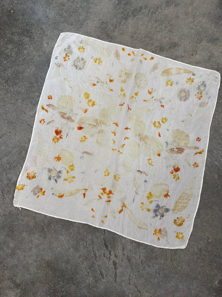 Silk Bandana - eco printed Neckerchief