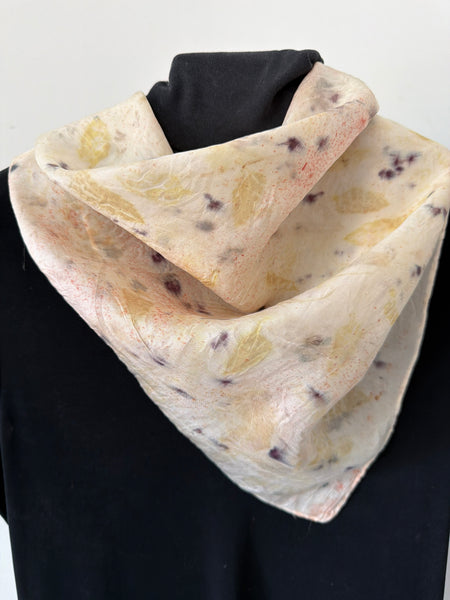 Silk Bandana - eco printed Neckerchief