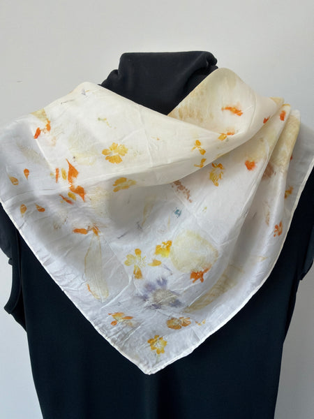 Silk Bandana - eco printed Neckerchief