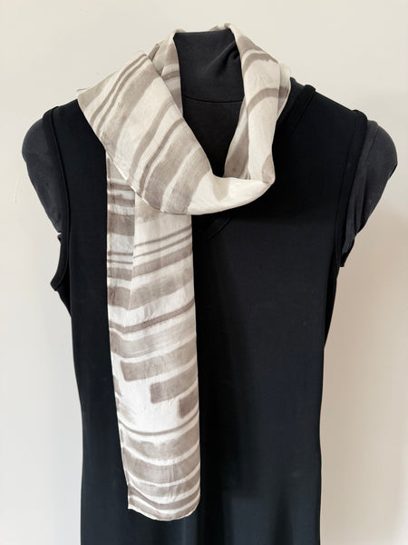 silk habotai slim scarf