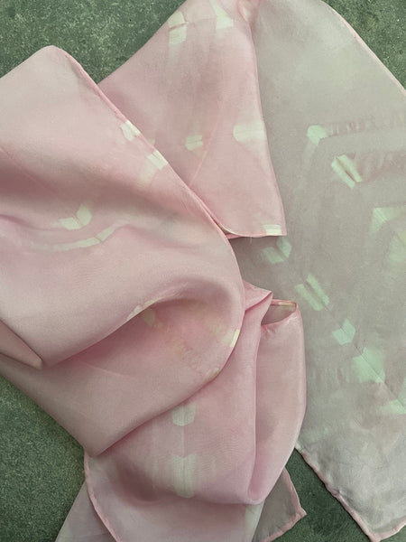 silk habotai slim scarf: shibori