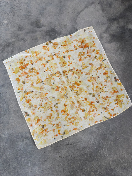 Silk Bandana - eco printed Neckerchief