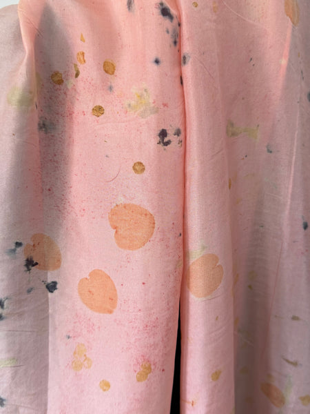 silk habotai scarf - naturally dyed and eco printed