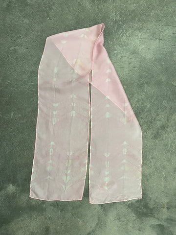 silk habotai slim scarf: shibori