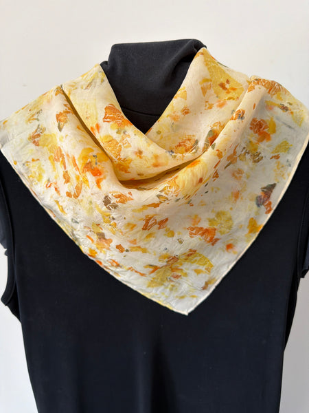 Silk Bandana - eco printed Neckerchief