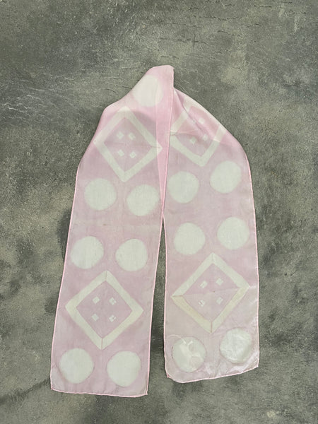 silk habotai slim scarf: shibori