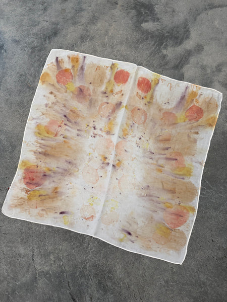 Silk Bandana - eco printed Neckerchief