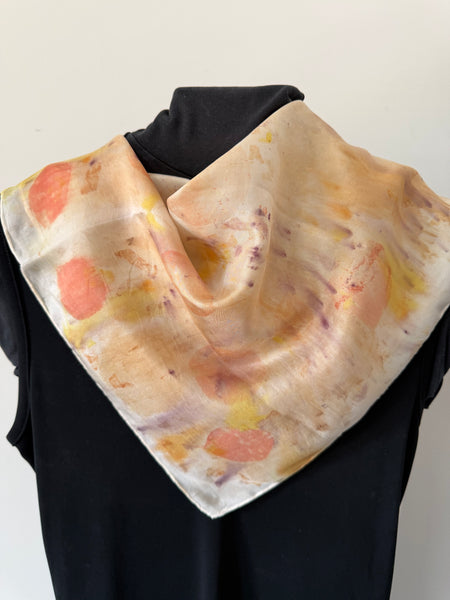 Silk Bandana - eco printed Neckerchief